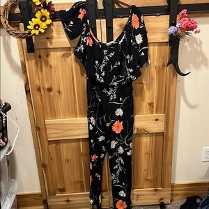 Flynn Skye Black Jumpsuit with Floral Print